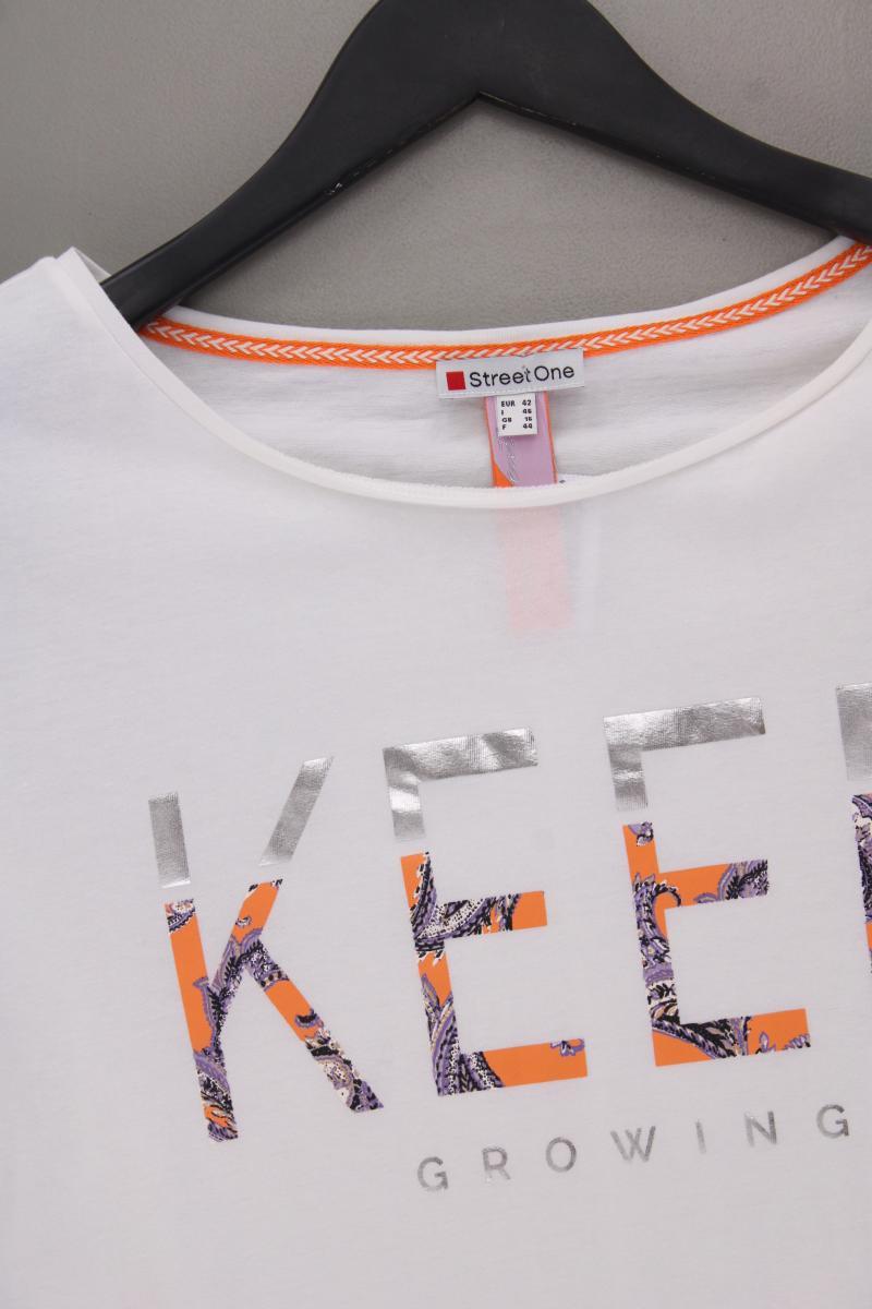 Street One Printshirt Gr. 42 neuwertig Kurzarm weiß