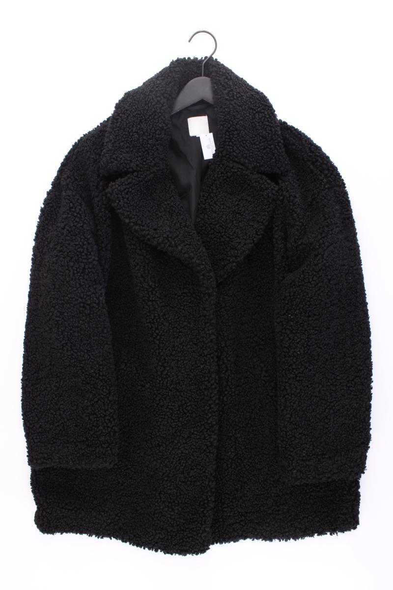 H&M Kunstfellmantel Gr. 48 schwarz