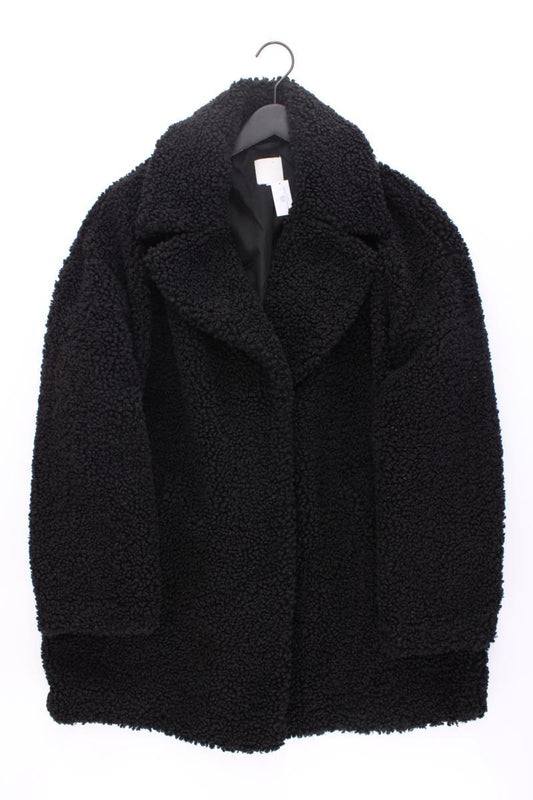 H&M Kunstfellmantel Gr. 48 schwarz
