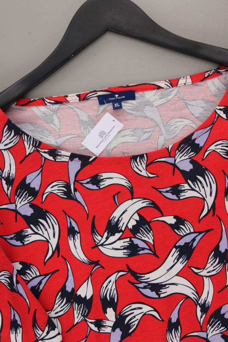 Tom Tailor Printshirt Gr. XL neuwertig 3/4 Ärmel rot aus Baumwolle