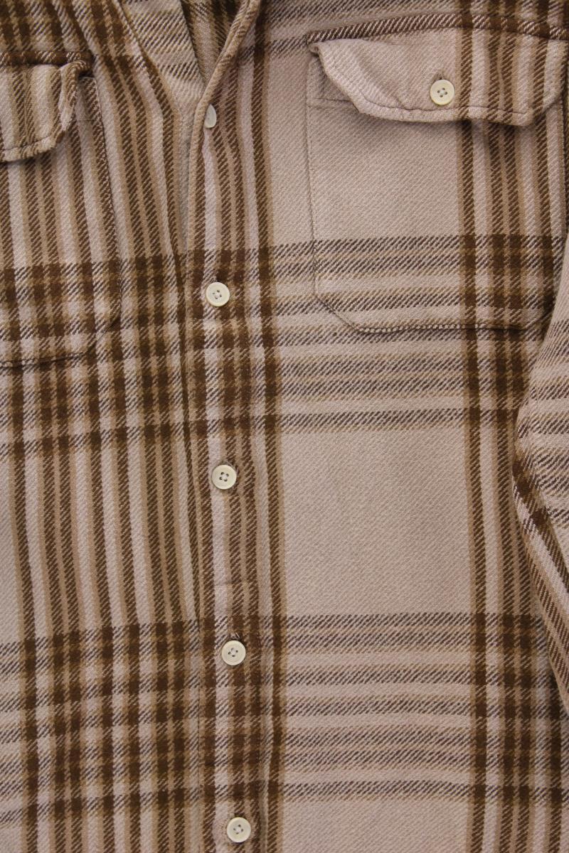 Pull&Bear Flanell Hemd für Herren Gr. M kariert Langarm braun