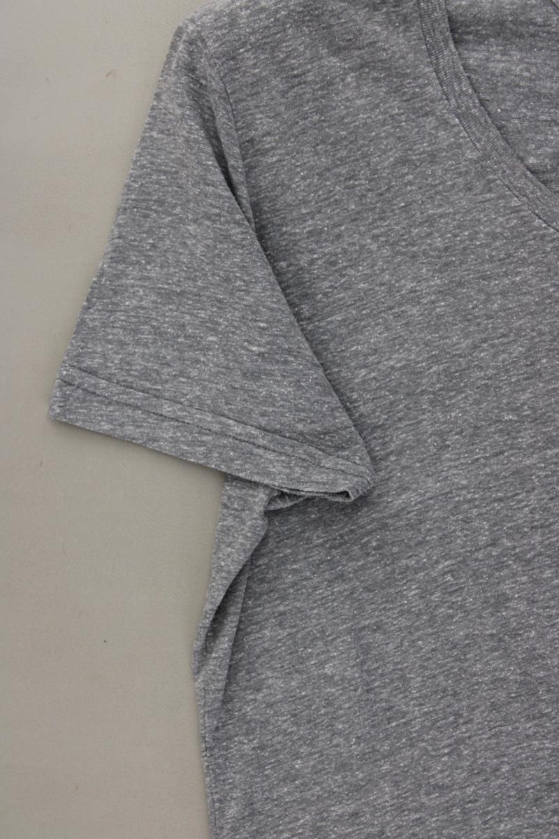 Hilfiger Denim Shirt mit V-Ausschnitt für Herren Gr. S Kurzarm grau