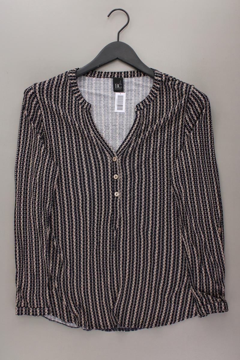 Best Connections Shirt mit V-Ausschnitt Gr. 38 geometrisches Muster Langarm blau