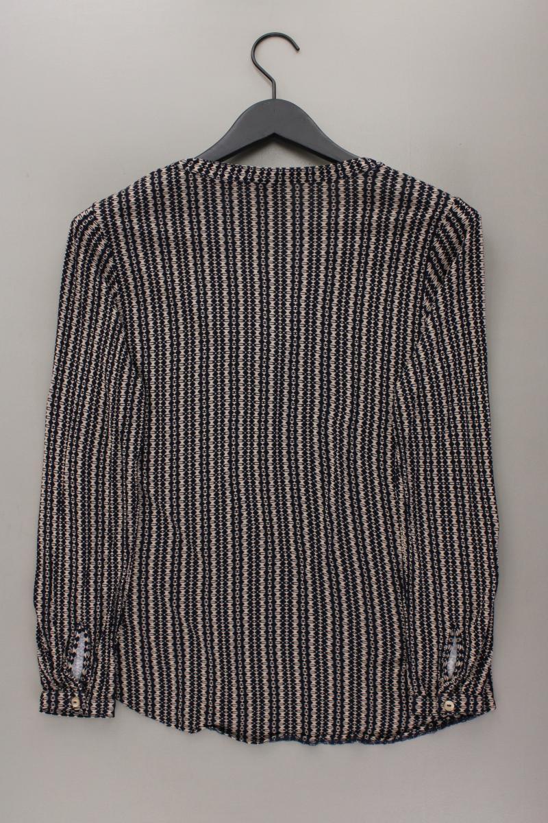 Best Connections Shirt mit V-Ausschnitt Gr. 38 geometrisches Muster Langarm blau