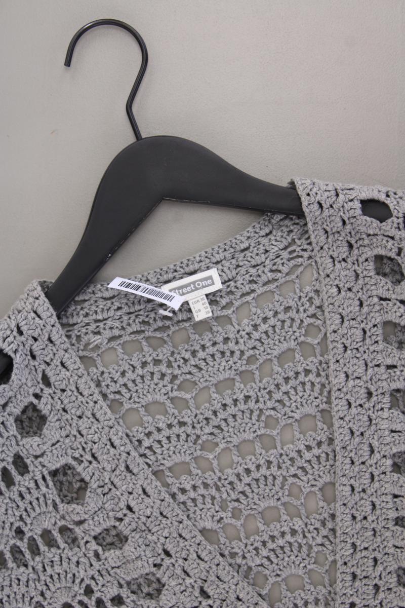 Street One Strickjacke Gr. 36 Kurzarm grau