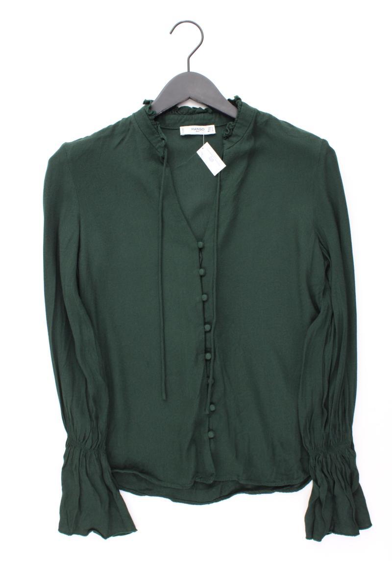 Mango Langarmbluse Gr. S olivgrün