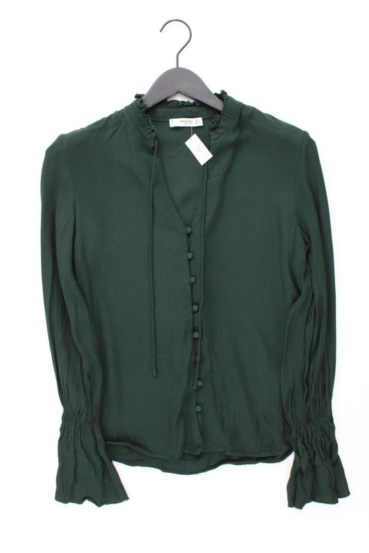 Mango Langarmbluse Gr. S olivgrün