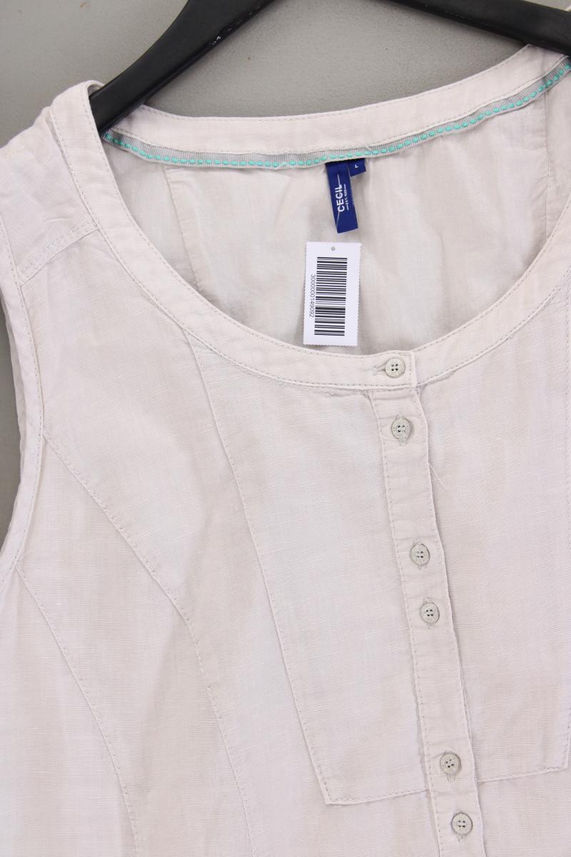 Cecil Midikleid Gr. L Ärmellos creme aus Leinen