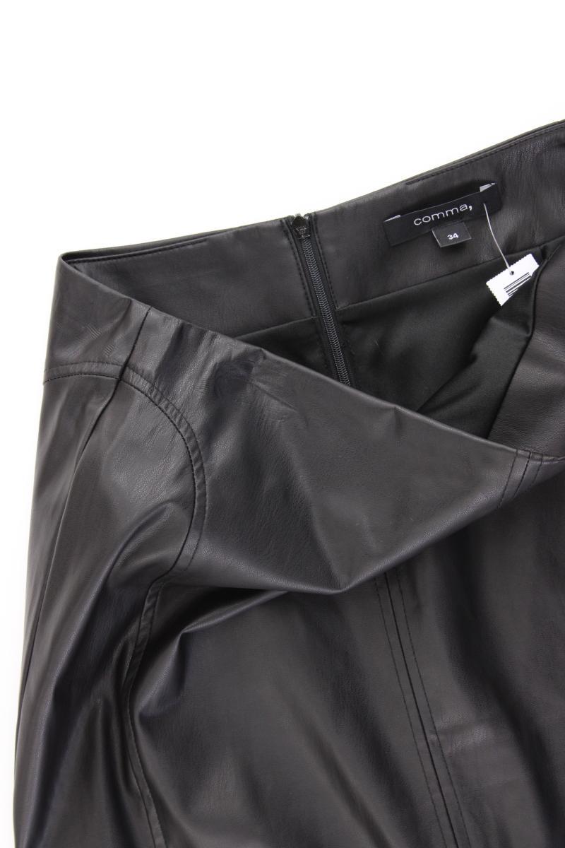 comma, Kunstlederrock Gr. 34 neuwertig schwarz aus Polyurethan