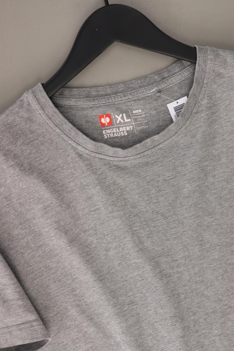 Engelbert + Strauss T-Shirt für Herren Gr. XL Kurzarm grau aus Baumwolle
