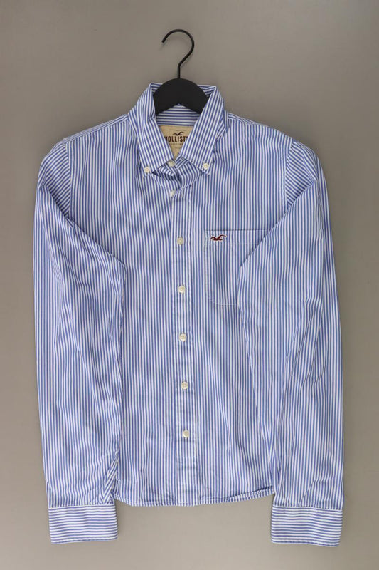 Hollister Langarmhemd für Herren Gr. L gestreift blau aus Baumwolle