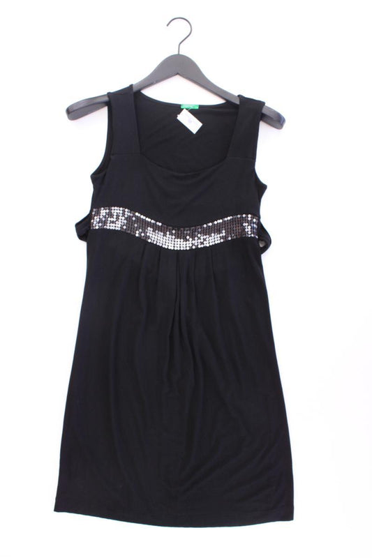 United Colors of Benetton Jerseykleid Gr. S Ärmellos mit Pailletten schwarz