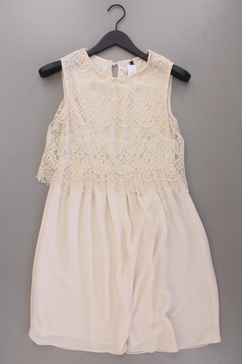 Benetton Chiffonkleid Gr. S Ärmellos creme aus Polyester