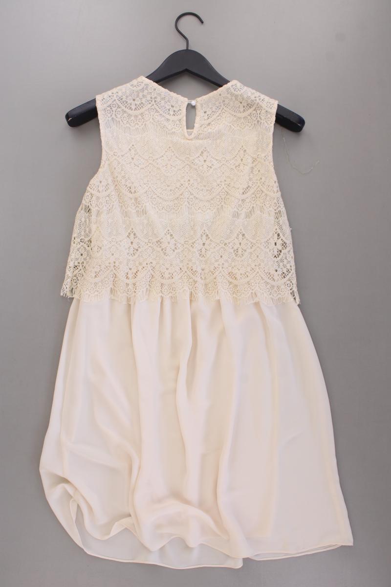 Benetton Chiffonkleid Gr. S Ärmellos creme aus Polyester