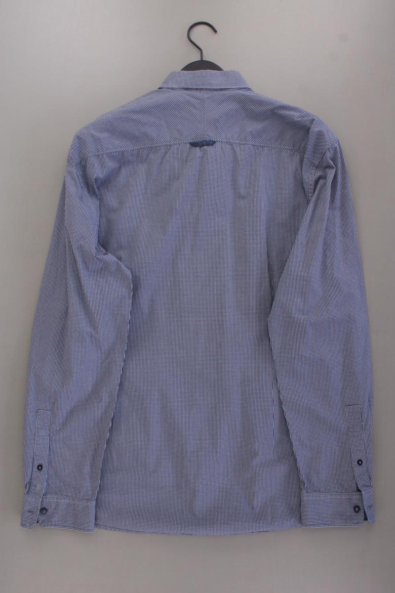 Tom Tailor Karohemd für Herren Gr. XXL kariert Langarm blau aus Baumwolle