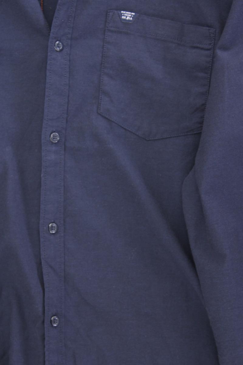 s.Oliver Langarmhemd für Herren Gr. XXL blau aus Baumwolle