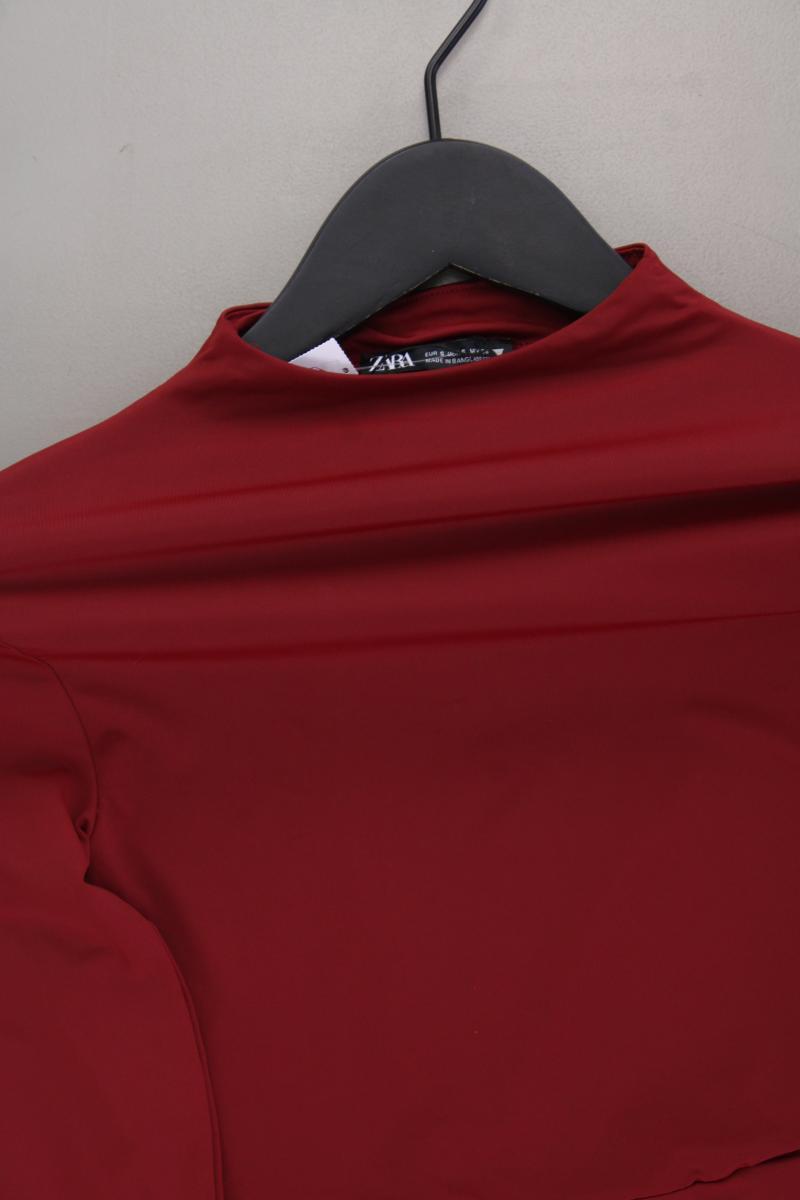 Zara Shirtbody Gr. S neuwertig Langarm rot aus Polyamid