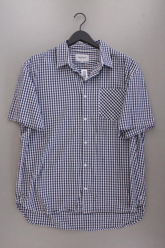 Carhartt Karohemd für Herren Gr. XXL kariert Kurzarm blau aus Baumwolle
