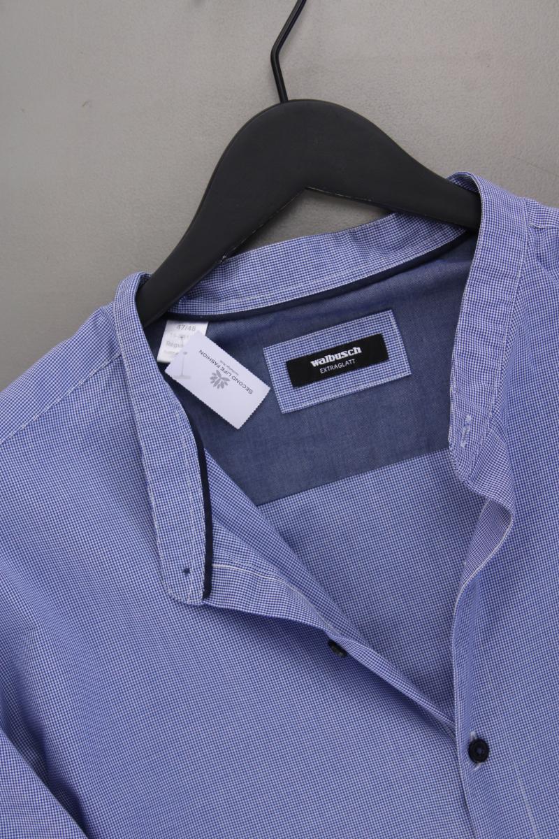 Walbusch Langarmhemd für Herren Gr. Hemdgröße 47/48 blau aus Baumwolle