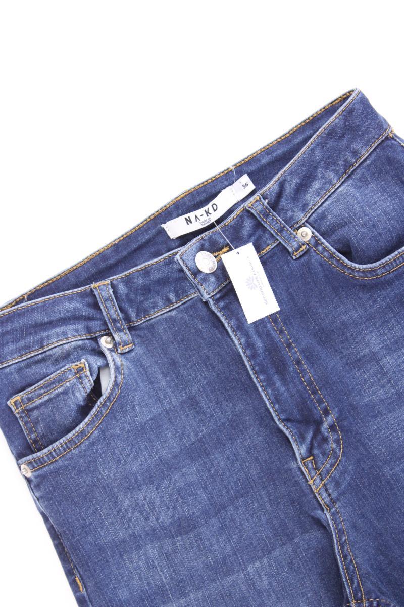 NA-KD Jeans Schlaghose Gr. 36 blau aus Baumwolle