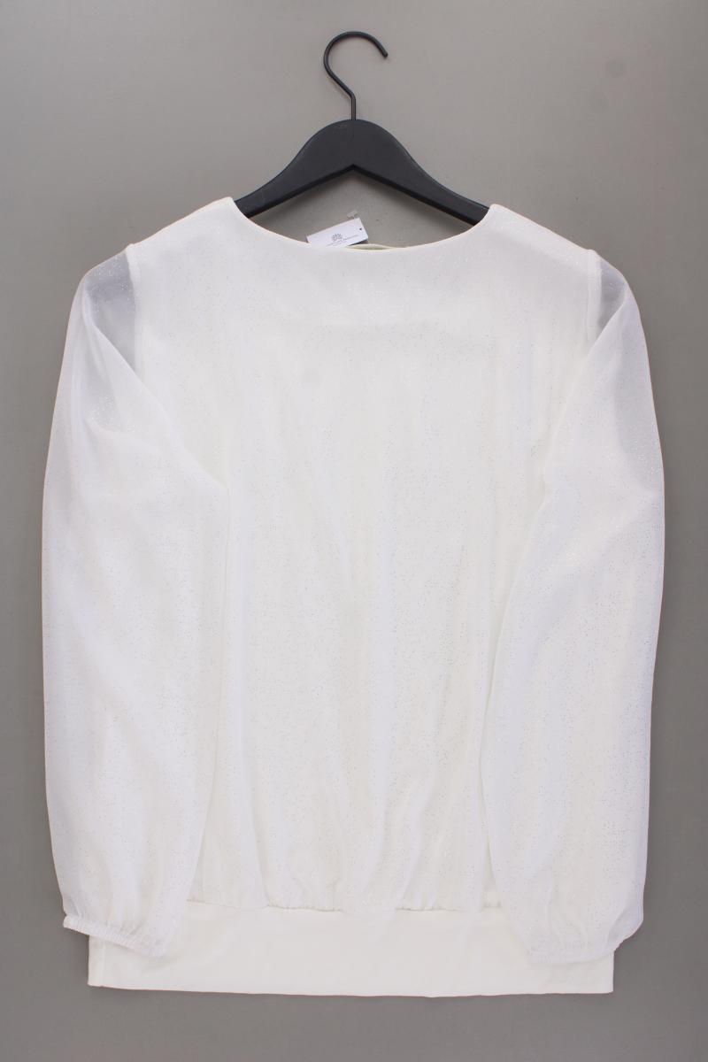 Pfeffinger Chiffonbluse mit Glitzer Gr. 38 neuwertig Langarm creme aus Polyester