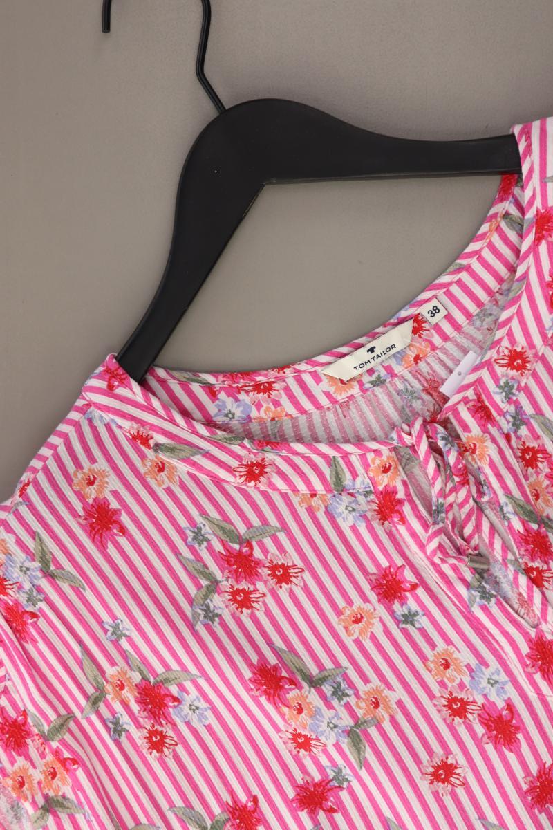 Tom Tailor Kurzarmbluse Gr. 38 gestreift pink aus Baumwolle