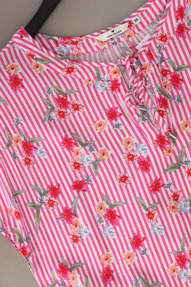 Tom Tailor Kurzarmbluse Gr. 38 gestreift pink aus Baumwolle