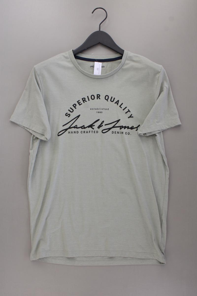 Jack & Jones Printshirt für Herren Gr. L Kurzarm grün