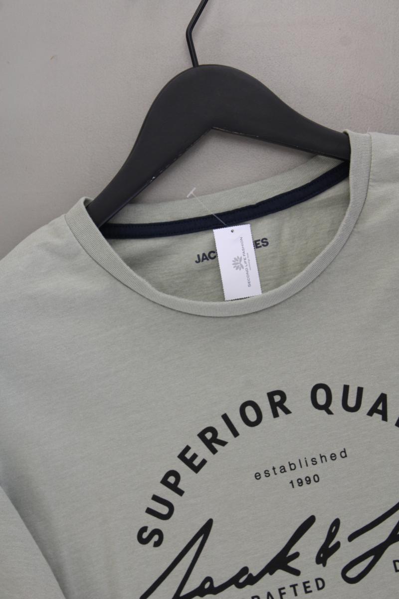 Jack & Jones Printshirt für Herren Gr. L Kurzarm grün