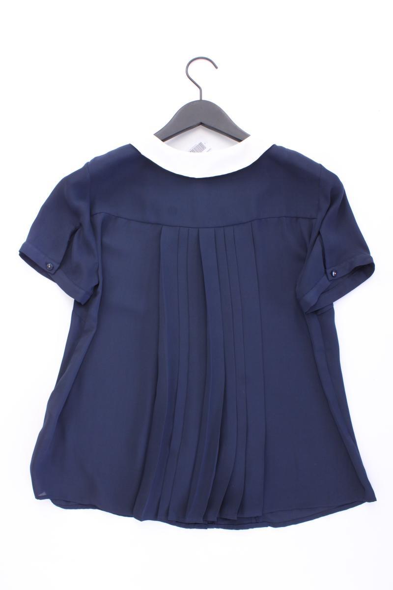 mint & berry Chiffonbluse Gr. 38 Kurzarm blau aus Polyester
