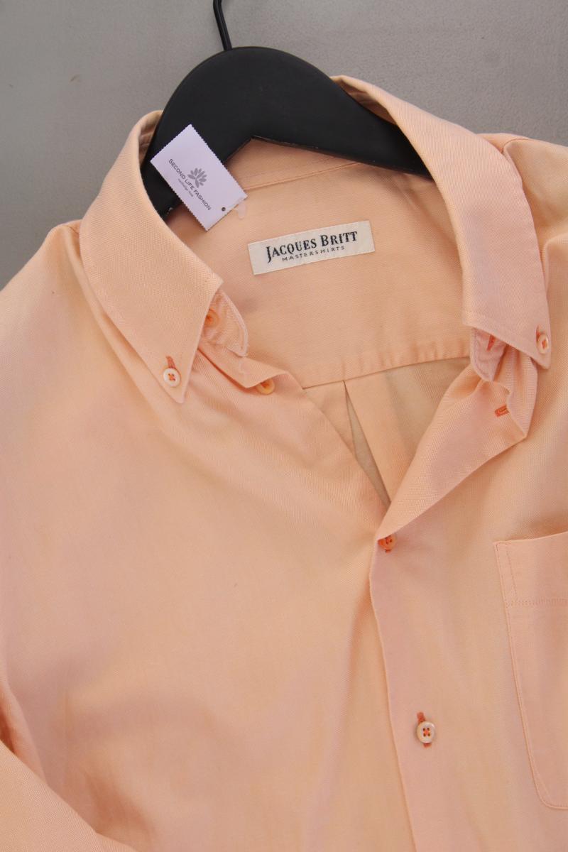 Jacques Britt Langarmhemd für Herren Gr. Hemdgröße 39 orange aus Baumwolle