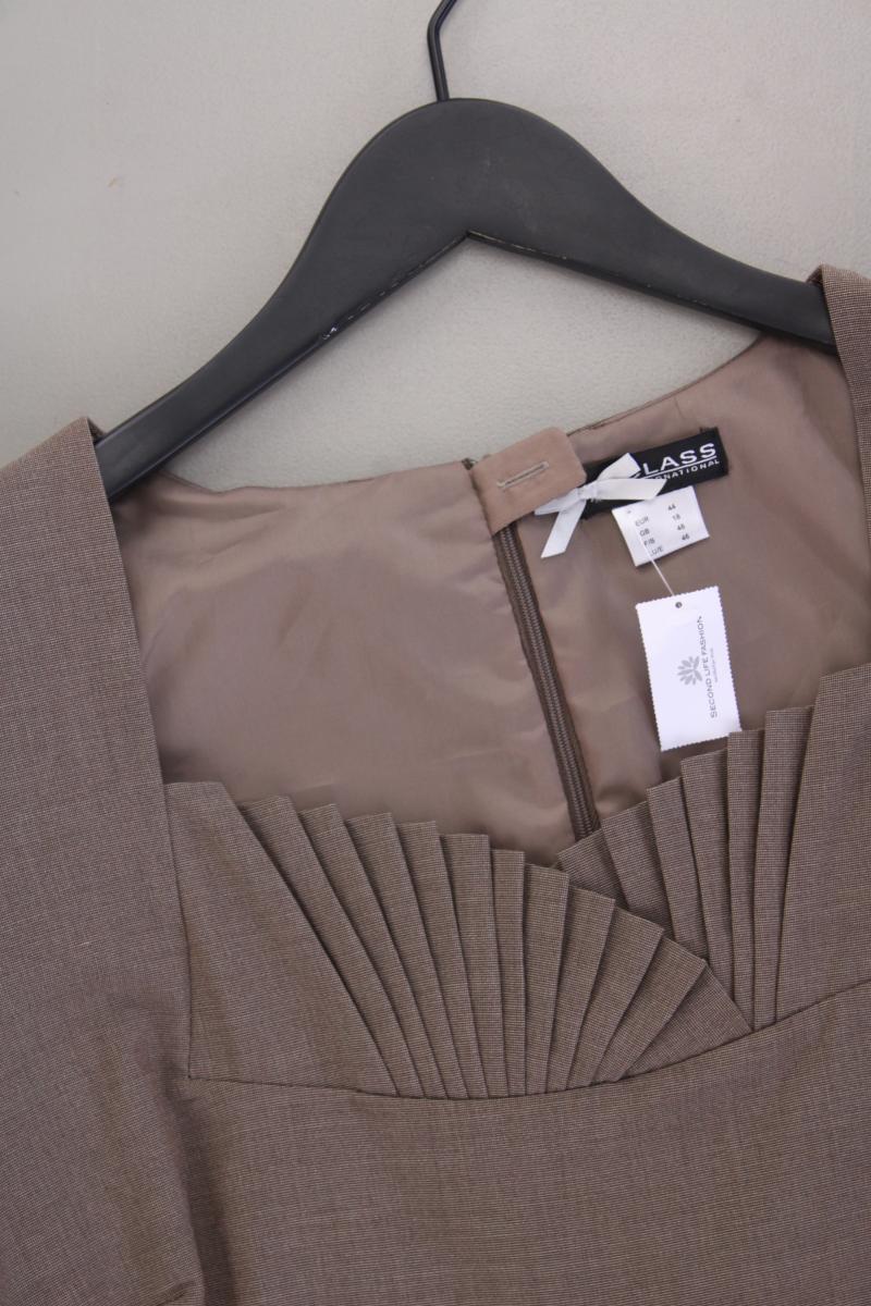Class International Bleistiftkleid Gr. 44 neuwertig Kurzarm braun aus Polyester