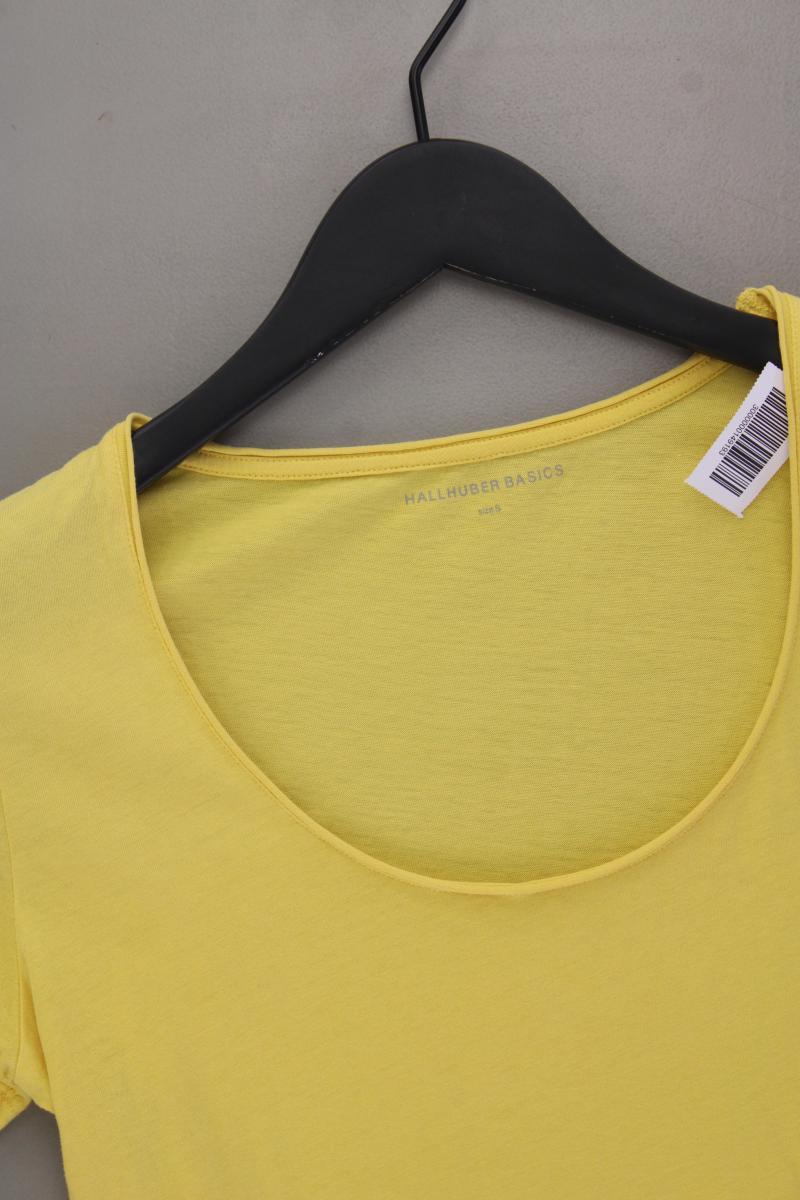 Hallhuber T-Shirt Gr. S Kurzarm gelb aus Baumwolle