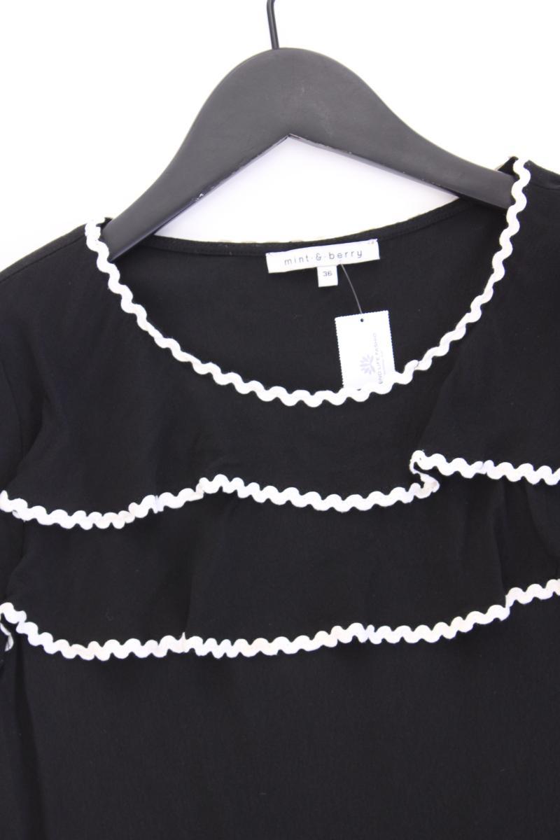 mint & berry Kurzarmbluse Gr. 36 schwarz aus Polyester