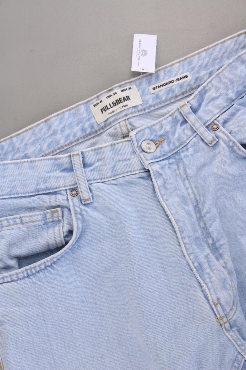Pull&Bear Straight Jeans Gr. 42 blau aus Baumwolle