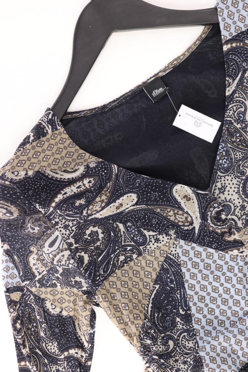 s.Oliver Selection Slim Bluse Gr. 40 3/4 Ärmel blau aus Polyester