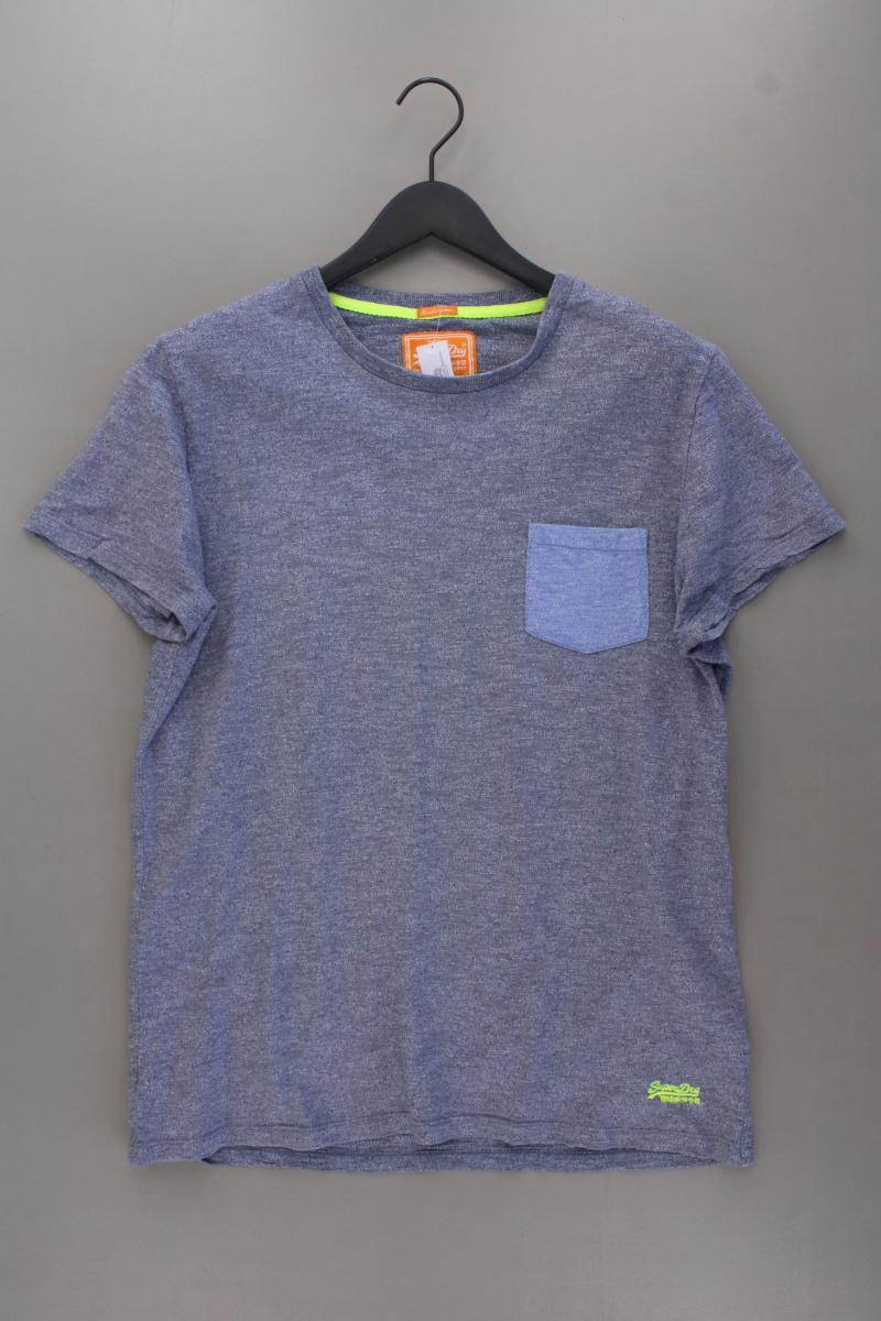 Superdry T-Shirt für Herren Gr. XL Kurzarm blau aus Baumwolle