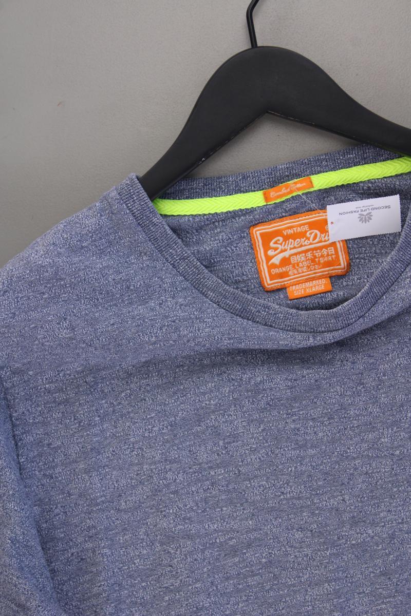 Superdry T-Shirt für Herren Gr. XL Kurzarm blau aus Baumwolle