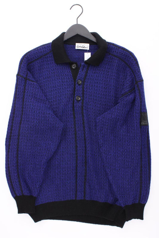 Carlo Colucci Grobstrickpullover für Herren Gr. 54 blau aus Polyacryl