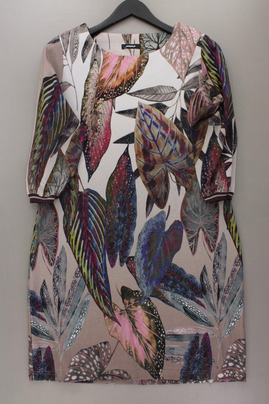 Walbusch Midikleid Gr. 42 mit Blumenmuster 3/4 Ärmel mehrfarbig aus Viskose