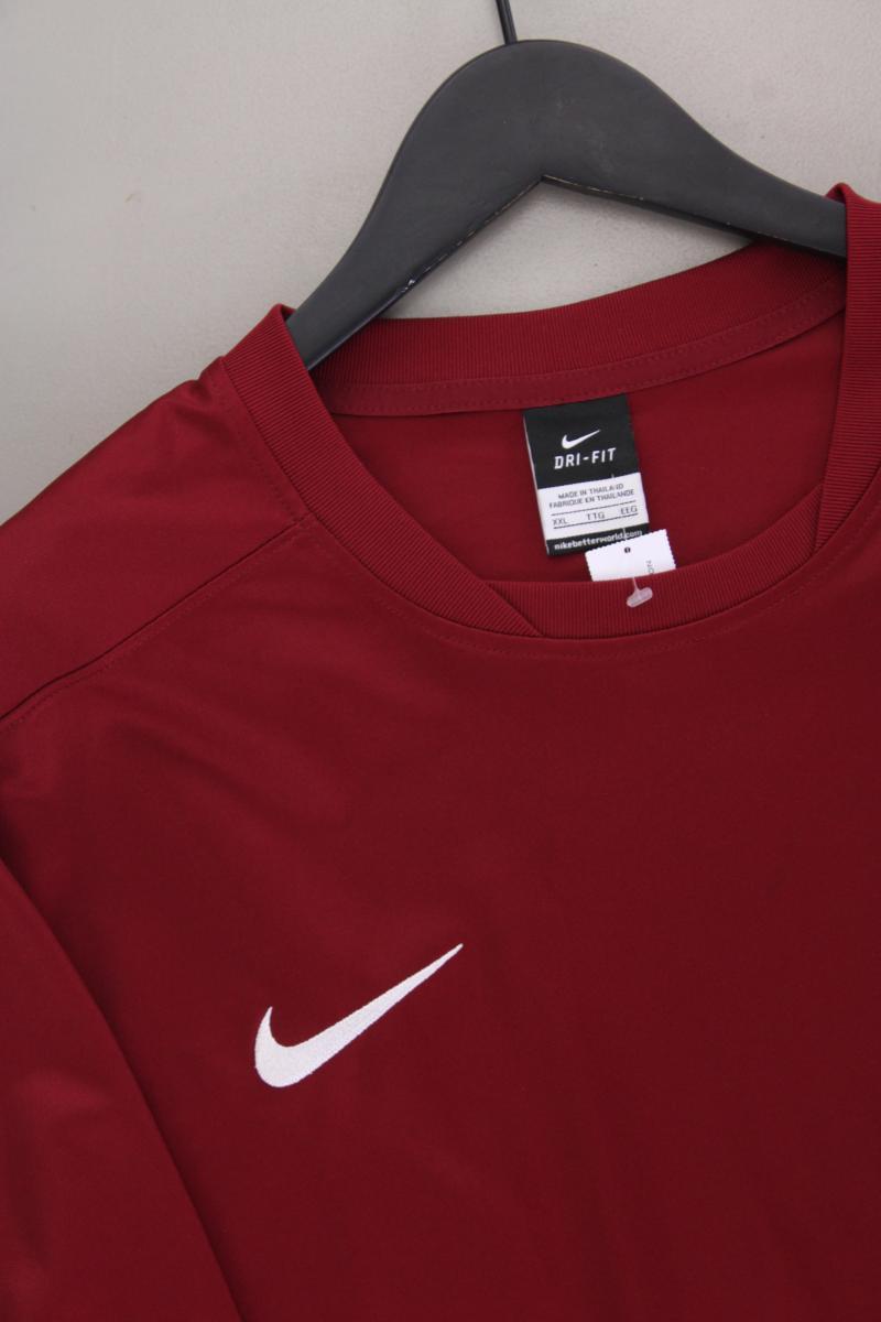 Nike Sportshirt für Herren Gr. XXL neuwertig Kurzarm rot aus Polyester