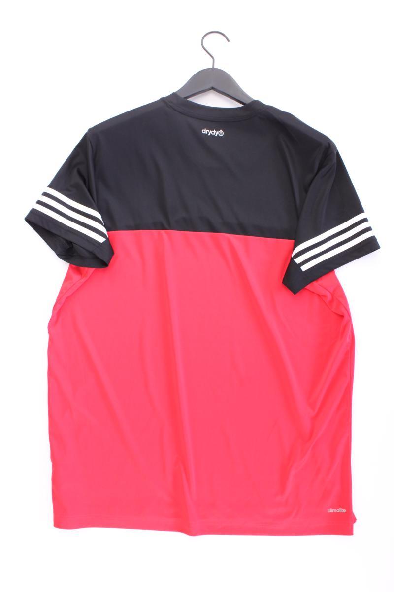 Adidas Sportshirt für Herren Gr. XXL Kurzarm rot aus Polyester