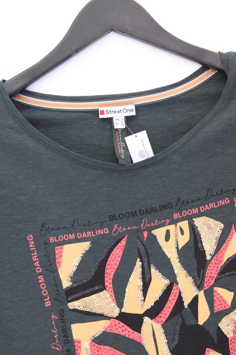 Street One Printshirt Gr. 42 neuwertig Kurzarm grün