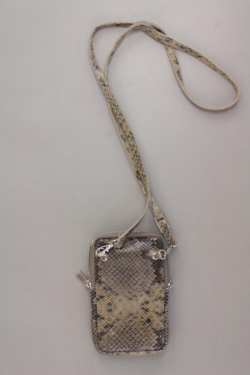 Umhängetasche mit Tierdruck braun aus Leder