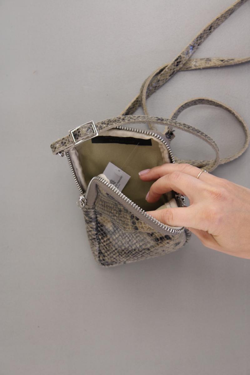 Umhängetasche mit Tierdruck braun aus Leder