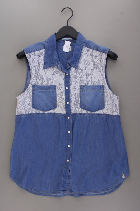 Hilfiger Denim Ärmellose Bluse Gr. L blau aus Baumwolle