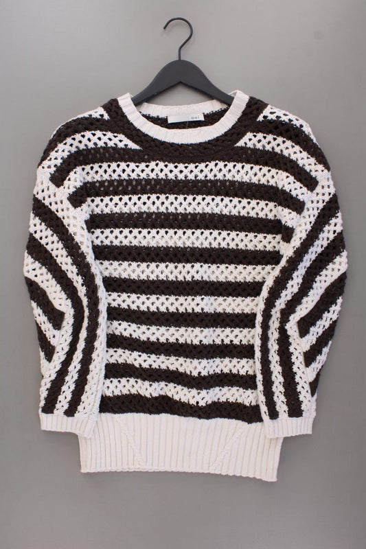 Oui Grobstrickpullover Gr. 46 gestreift braun aus Baumwolle