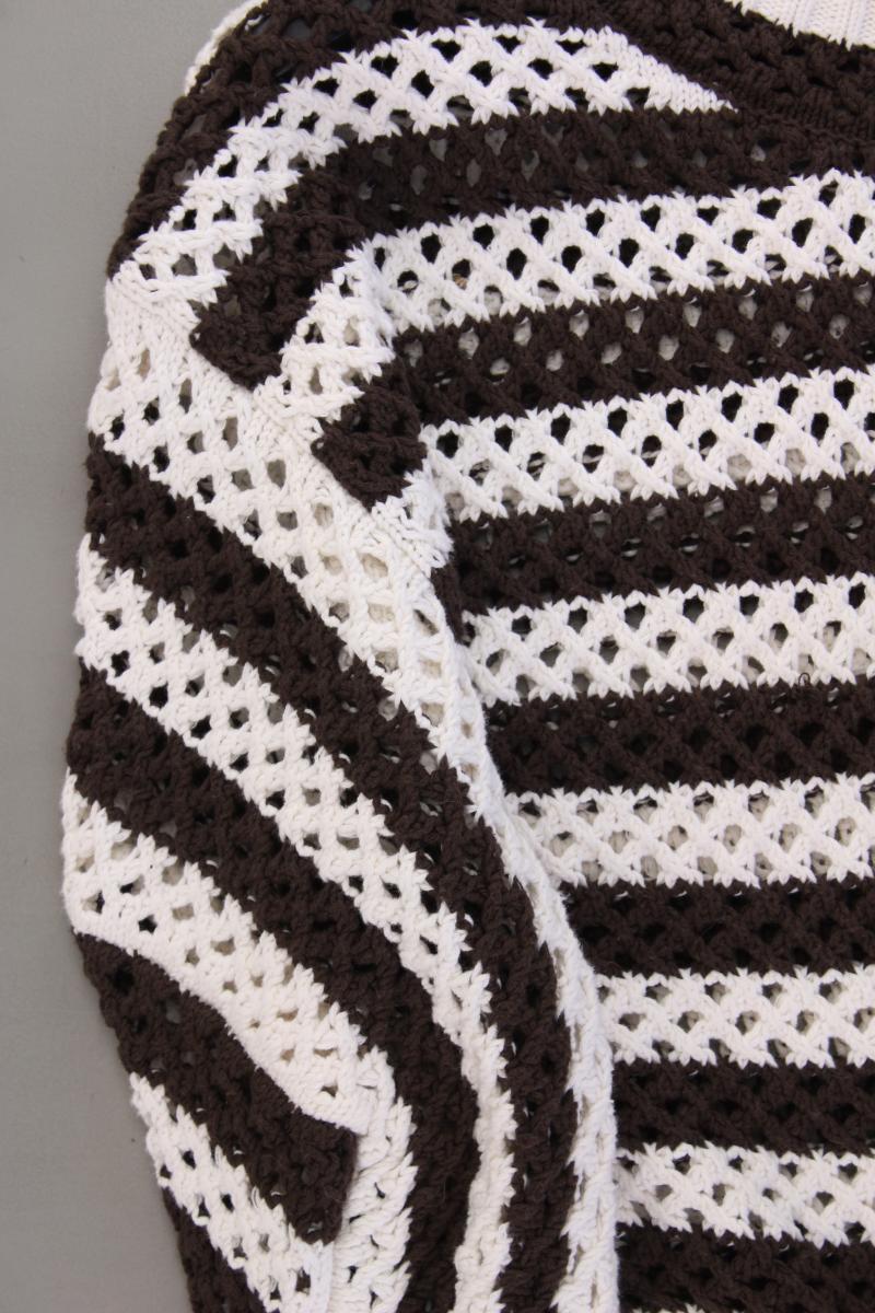 Oui Grobstrickpullover Gr. 46 gestreift braun aus Baumwolle