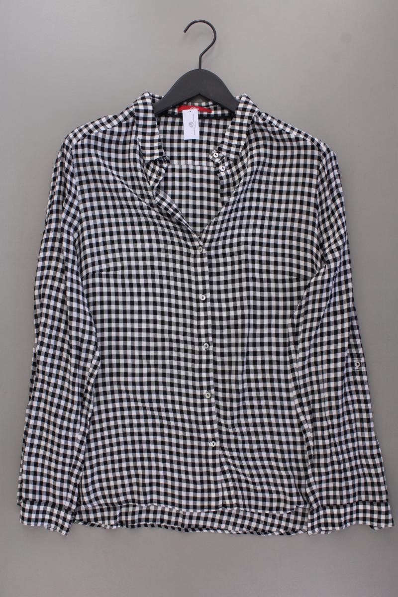 s.Oliver Karobluse Gr. 44 kariert Langarm grau