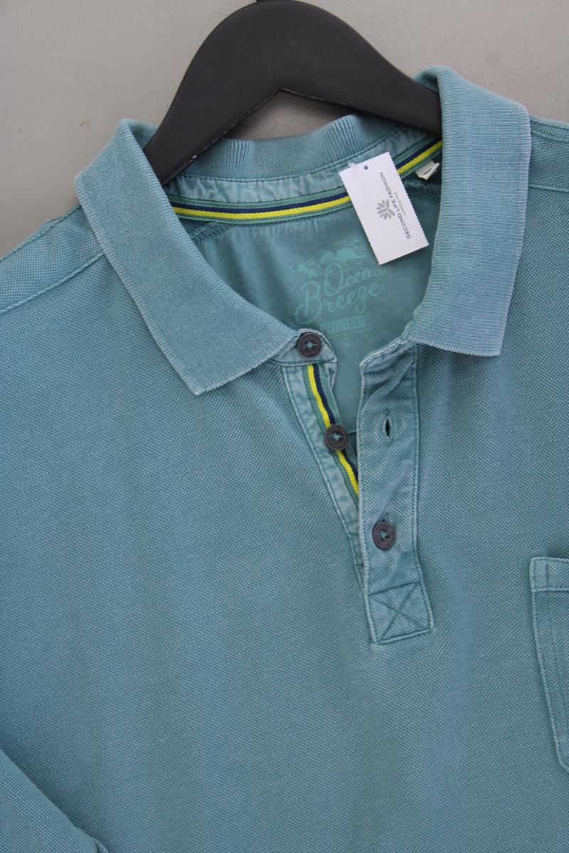 Pioneer Poloshirt für Herren Gr. XXXL neuwertig Kurzarm blau aus Baumwolle